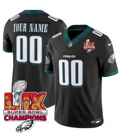 Men & Women & Youth Philadelphia Eagles Active Player Custom Black 2025 Eagles Logo Super Bowl LIX Patch New F.U.S.E. Vapor Limited Stitched Jersey->customized nfl jersey->Custom Jersey